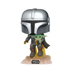 Star wars the mandalorian - figurine pop! mando flying w / jet pack 9 cm