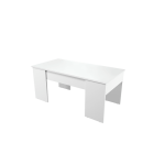 Table basse gotham avec plateau relevable et rangement - blanc
