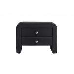Table de chevet 2 tiroirs en pu noir dream