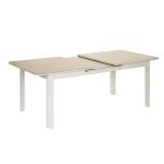 Table rectangulaire extensible milos 8 / 10 personnes en aluminium ivoire jardiline