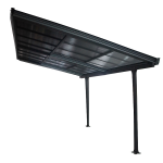 Toit terrasse aluminium avec toit amovible coloris gris anthracite / surface 12, 04 m�