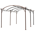 Tonnelle autoportante 4x3 m illusion en acier couleur rouille