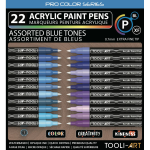 Tooli marqueur acrylique set bleu 22 couleurs ef 07mm