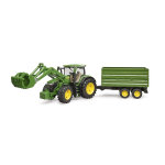 Tracteur john deere 7r avec chargeur avant et remorque tandem Tracteur john deere 7r avec chargeur avant et remorque tandem
