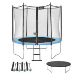 Trampoline funni blue 300 + chelle + couverture + kit ancrage - kangui