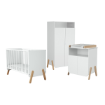 Webaby - chambre b�b� lit, meuble � langer et armoire blanc et h�tre verni
