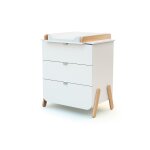 Webaby - commode � langer 3 tiroirs en bois pirate blanc et h�tre