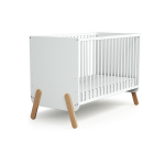 Webaby - lit b�b� en bois pirate blanc et h�tre 60 x 120 cm