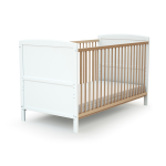 Webaby - lit b�b� �volutif en bois essentiel blanc et h�tre verni 70 x 140 cm