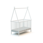 Webaby - lit tipi 60x120 en bois avec toit blanc