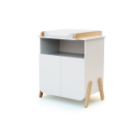 Webaby - meuble � langer 2 portes, 1 niche en bois pirate blanc et h�tre