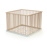 Webaby - parc b�b� en bois h�tre brut 100 x 100 cm