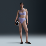 Bas de bikini taille haute nike essential pour femme - pourpre