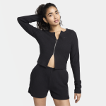 Cardigan slim  zip nike chill rib pour femme - noir