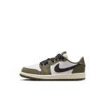 Chaussure air jordan 1 retro low � medium olive et blanc sommet � pour enfant - vert