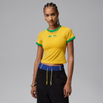 Chemise ras - du - cou � motif jordan brazil pour femme - jaune