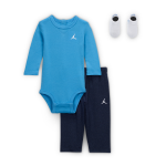 Coffret ensemble avec body  manches longues jordan baby essentials - bleu