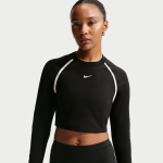 Crop top ajust� � manches longues nike pour femme - noir