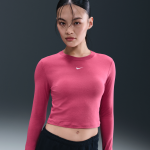 Crop top ajusté à manches longues nike chill knit pour femme - pourpre Crop top ajusté à manches longues nike chill knit pour femme - pourpre