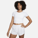 Crop top dri - fit  manches courtes nike one fitted pour femme - blanc