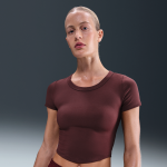 Crop top dri - fit  manches courtes nike one fitted pour femme - rouge