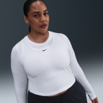 Crop top slim à manches longues nike chill knit pour femme - blanc Crop top slim à manches longues nike chill knit pour femme - blanc