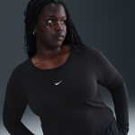 Crop top slim à manches longues nike chill knit pour femme - noir Crop top slim à manches longues nike chill knit pour femme - noir