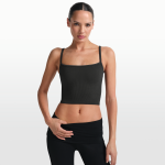 D�bardeur caraco nikeskims ribbed seamless pour femme - noir