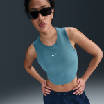 Dbardeur court ajust ctel nike sportswear chill knit pour femme - bleu