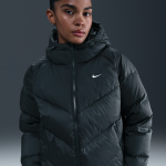 Doudoune  capuche ample en duvet nike windpuffer storm - fit pour femme - vert