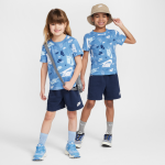 Ensemble t - shirt imprimé et short en molleton léger nike pour enfant - bleu Ensemble t - shirt imprimé et short en molleton léger nike pour enfant - bleu