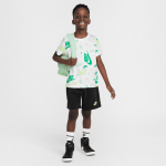 Ensemble t - shirt imprim et short en molleton lger nike pour enfant - noir