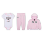 Ensemble trois pièces avec sweat à capuche à zip jordan 23 pour bébé (6 - 12 mois) - rose Ensemble trois pièces avec sweat à capuche à zip jordan 23 pour bébé (6 - 12 mois) - rose
