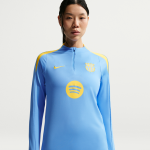 Haut d'entra�nement de foot en maille nike dri - fit fc barcelona strike 4e tenue pour femme - bleu