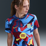 Haut de foot d'avant - match nike dri - fit fc barcelona academy pro 4e tenue pour femme - bleu