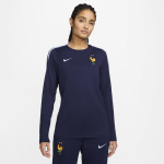 Haut de foot � col ras - du - cou nike dri - fit fff strike pour femme - bleu