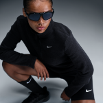 Haut slim  manches longues et demi - zip en tissu fleece confortable nike phoenix plush pour femme - ...