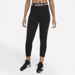 Legging court taille mi - haute  empicements en mesh nike pro pour femme - noir