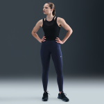 Legging long taille haute nike one seamless front pour femme - bleu