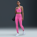 Legging taille haute  coupe longue sans coutures avant nike universa pour femme - rose