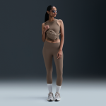 Legging long taille haute nike zenvy pour femme - marron