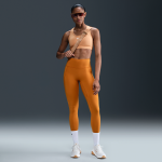 Legging taille haute  coupe longue sans coutures avant nike universa pour femme - orange