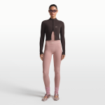 Legging taille haute nikeskims ribbed seamless 66 cm pour femme - rose