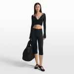 Legging taille haute nikeskims shine 43 cm avec cordon de serrage pour femme - noir