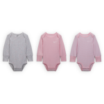 Lot de trois bodys  manches longues nike baby essentials pour bb - marron