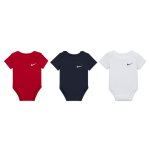 Lot de trois bodys  logo swoosh nike pour bb (0 - 9 mois) - multicolore