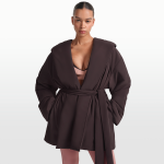 Manteau cache - c ur nikeskims tissu en nylon pour femme - marron