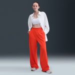 Pantalon ample � taille haute et jambes larges dri - fit nike 24. 7 perfectstretch pour femme - rouge ...