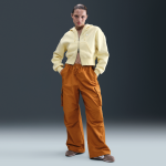 Pantalon cargo oversize taille mi - haute tiss nike sportswear pour femme - marron