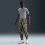 Pantalon fusel et tiss  imprim camouflage dri - fit nike tech pour homme - marron